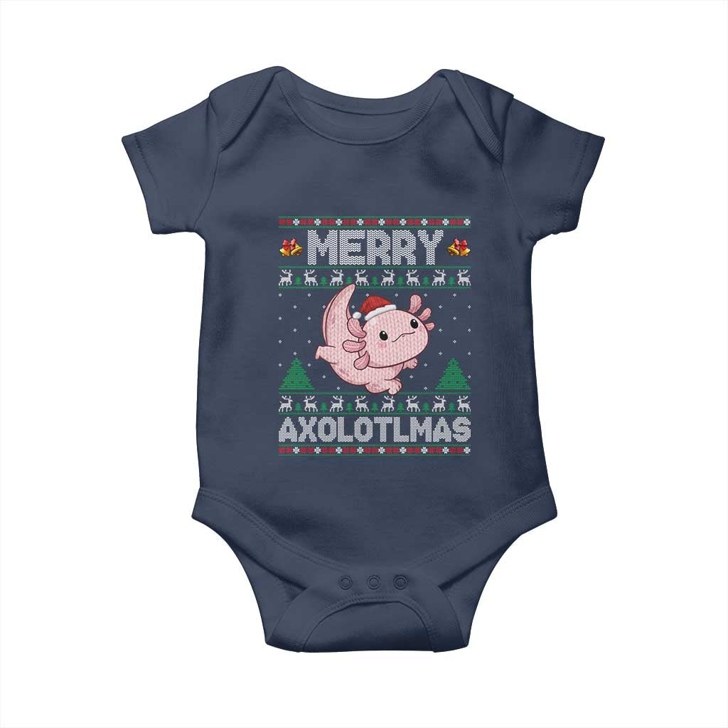 Funny Christmas Axolotl Baby Onesie Merry Axolotlmas Xmas Salamander - Wonder Print Shop