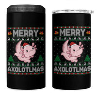 Funny Christmas Axolotl 4 in 1 Can Cooler Tumbler Merry Axolotlmas Xmas Salamander - Wonder Print Shop