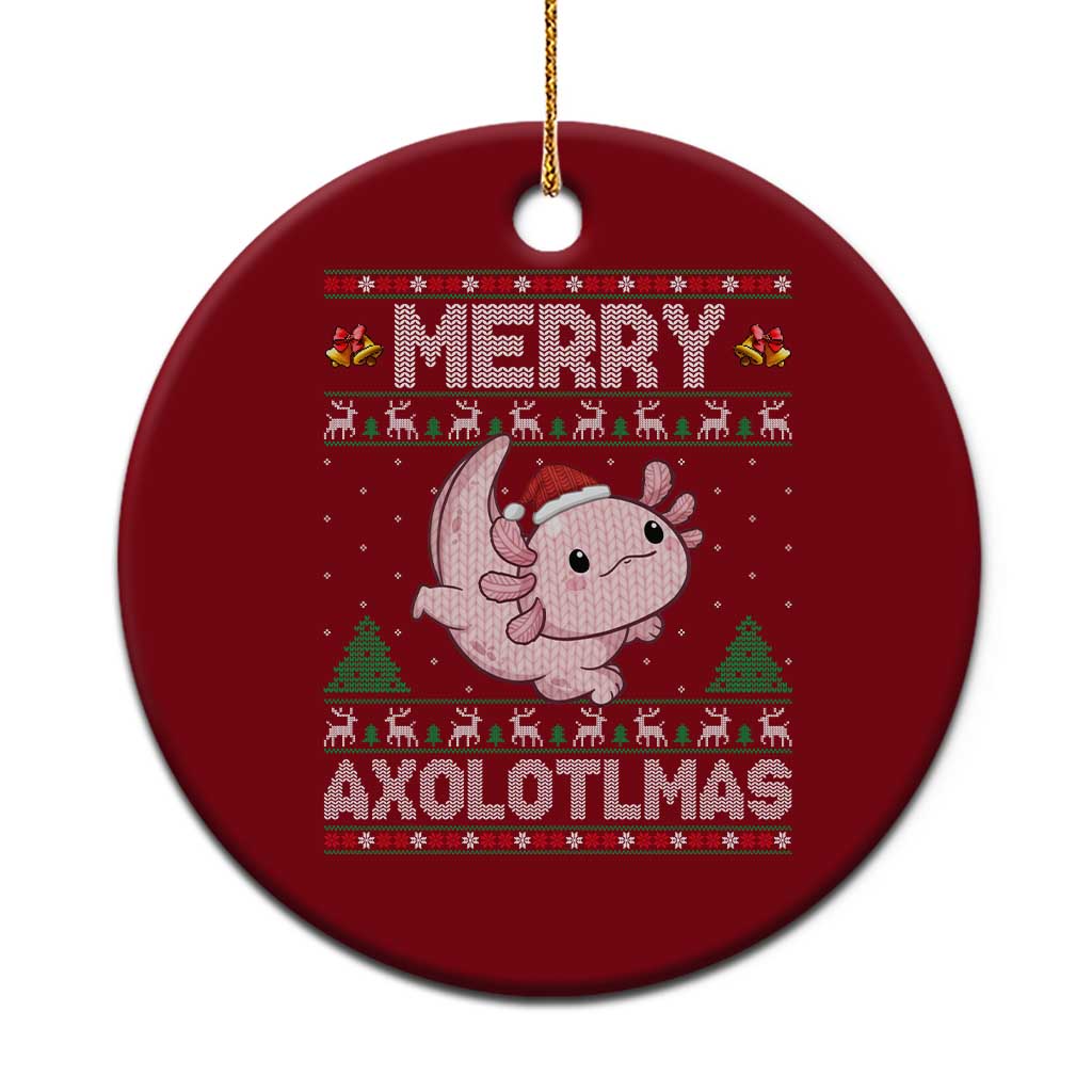 Funny Christmas Axolotl Ceramic Ornament Merry Axolotlmas Xmas Salamander - Wonder Print Shop