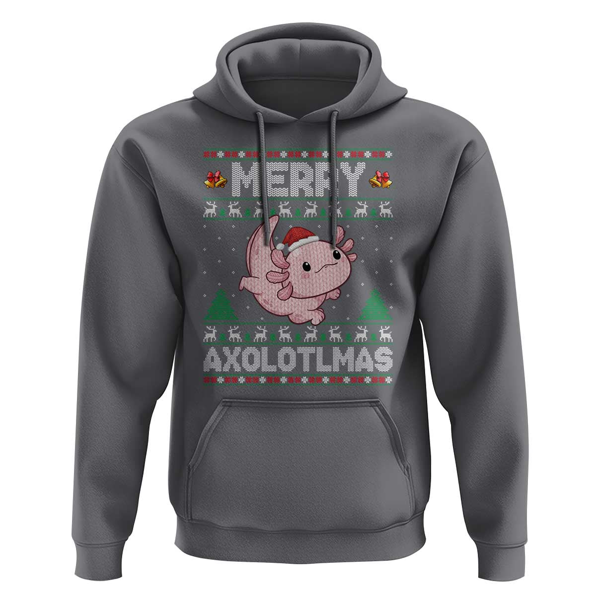 Funny Christmas Axolotl Hoodie Merry Axolotlmas Xmas Salamander - Wonder Print Shop