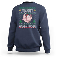 Funny Christmas Axolotl Sweatshirt Merry Axolotlmas Xmas Salamander - Wonder Print Shop