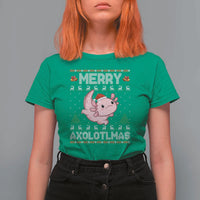 Funny Christmas Axolotl T Shirt For Women Merry Axolotlmas Xmas Salamander - Wonder Print Shop