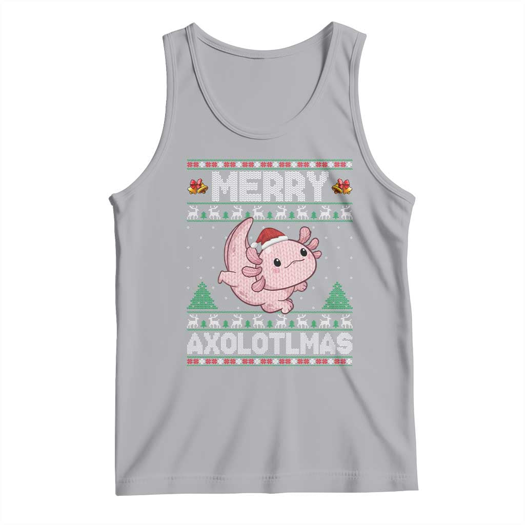 Funny Christmas Axolotl Tank Top Merry Axolotlmas Xmas Salamander - Wonder Print Shop