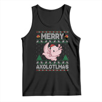 Funny Christmas Axolotl Tank Top Merry Axolotlmas Xmas Salamander - Wonder Print Shop