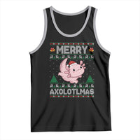 Funny Christmas Axolotl Tank Top Merry Axolotlmas Xmas Salamander - Wonder Print Shop