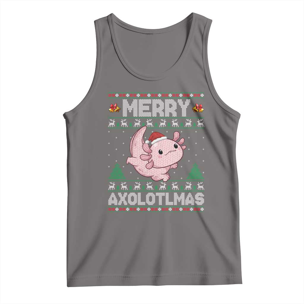 Funny Christmas Axolotl Tank Top Merry Axolotlmas Xmas Salamander - Wonder Print Shop