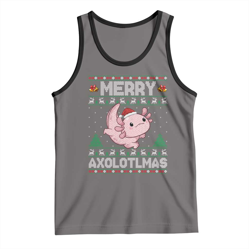 Funny Christmas Axolotl Tank Top Merry Axolotlmas Xmas Salamander - Wonder Print Shop