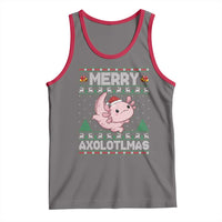 Funny Christmas Axolotl Tank Top Merry Axolotlmas Xmas Salamander - Wonder Print Shop