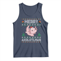 Funny Christmas Axolotl Tank Top Merry Axolotlmas Xmas Salamander - Wonder Print Shop