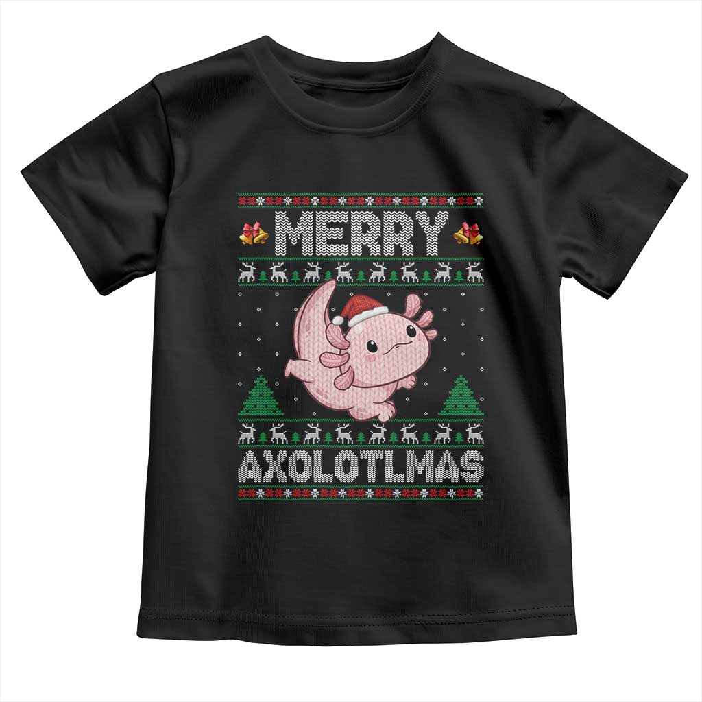 Funny Christmas Axolotl Toddler T Shirt Merry Axolotlmas Xmas Salamander - Wonder Print Shop