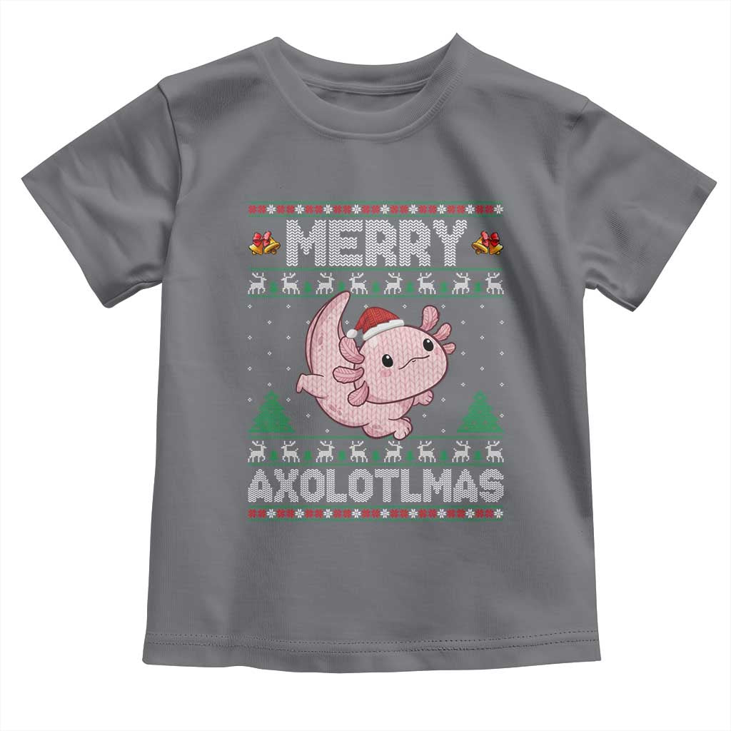 Funny Christmas Axolotl Toddler T Shirt Merry Axolotlmas Xmas Salamander - Wonder Print Shop