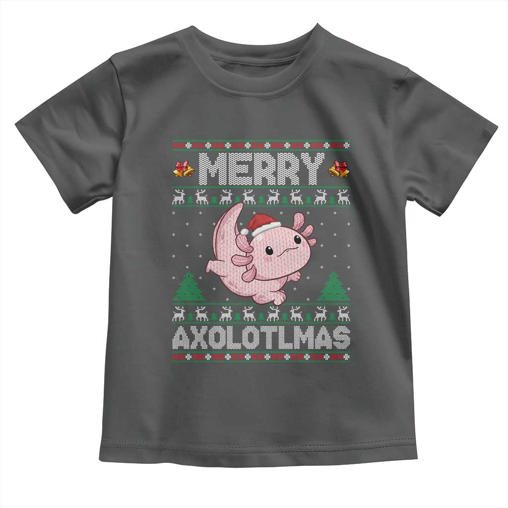 Funny Christmas Axolotl Toddler T Shirt Merry Axolotlmas Xmas Salamander - Wonder Print Shop