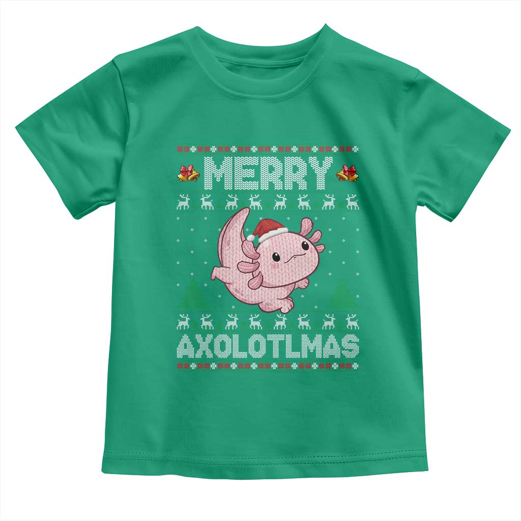Funny Christmas Axolotl Toddler T Shirt Merry Axolotlmas Xmas Salamander - Wonder Print Shop