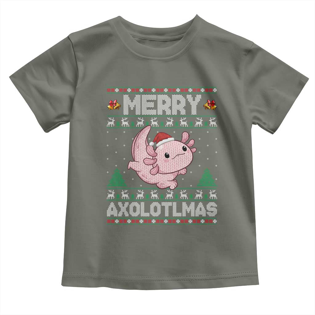 Funny Christmas Axolotl Toddler T Shirt Merry Axolotlmas Xmas Salamander - Wonder Print Shop