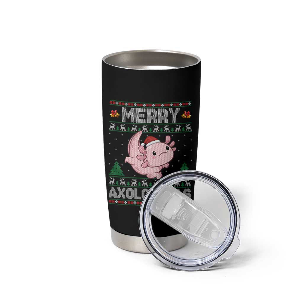 Funny Christmas Axolotl Tumbler Cup Merry Axolotlmas Xmas Salamander - Wonder Print Shop