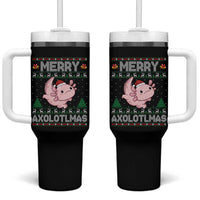 Funny Christmas Axolotl Tumbler With Handle Merry Axolotlmas Xmas Salamander - Wonder Print Shop