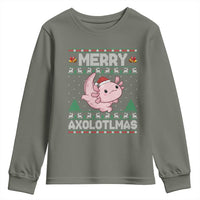 Funny Christmas Axolotl Youth Sweatshirt Merry Axolotlmas Xmas Salamander - Wonder Print Shop