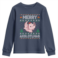Funny Christmas Axolotl Youth Sweatshirt Merry Axolotlmas Xmas Salamander - Wonder Print Shop