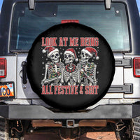 Look At Me Being All Festive And Shit Christmas Spare Tire Cover Funny Holiday Xmas Skeleton - Wonder Print Shop