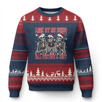 Look At Me Being All Festive And Shit Xmas Ugly Christmas Sweater Funny Holiday Xmas Skeleton - Wonder Print Shop
