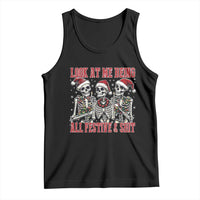 Look At Me Being All Festive And Shit Christmas Tank Top Funny Holiday Xmas Skeleton - Wonder Print Shop