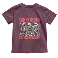 Look At Me Being All Festive And Shit Christmas Toddler T Shirt Funny Holiday Xmas Skeleton - Wonder Print Shop