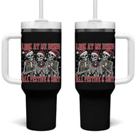 Look At Me Being All Festive And Shit Christmas Tumbler With Handle Funny Holiday Xmas Skeleton - Wonder Print Shop