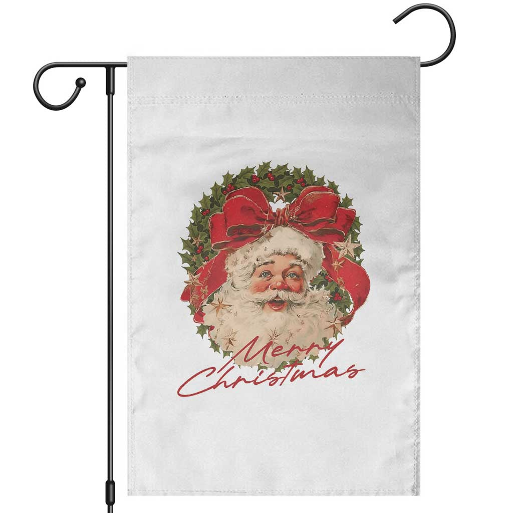 Merry Christmas Vintage Retro Santa Claus Coquette Garden Flag - Wonder Print Shop