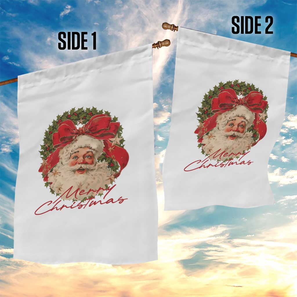 Merry Christmas Vintage Retro Santa Claus Coquette Garden Flag - Wonder Print Shop