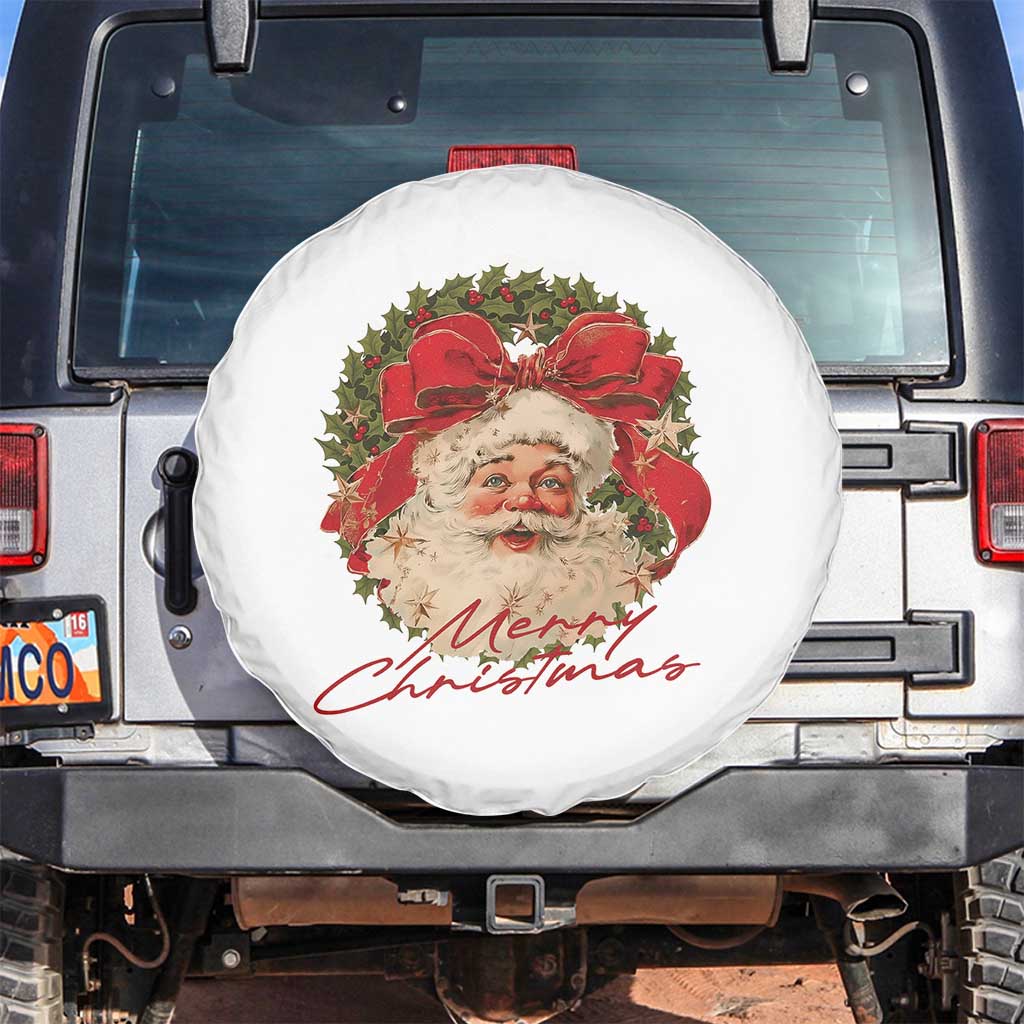 Merry Christmas Vintage Retro Santa Claus Coquette Spare Tire Cover - Wonder Print Shop