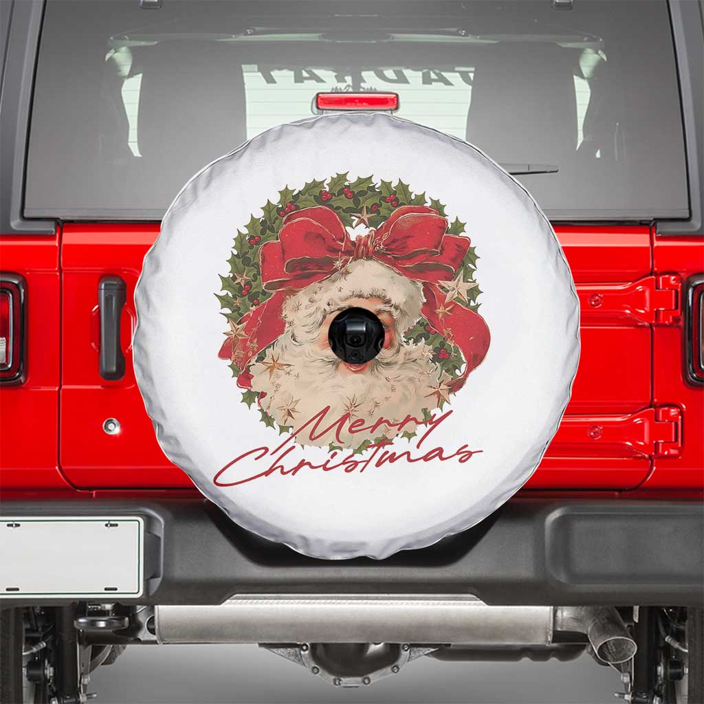 Merry Christmas Vintage Retro Santa Claus Coquette Spare Tire Cover - Wonder Print Shop