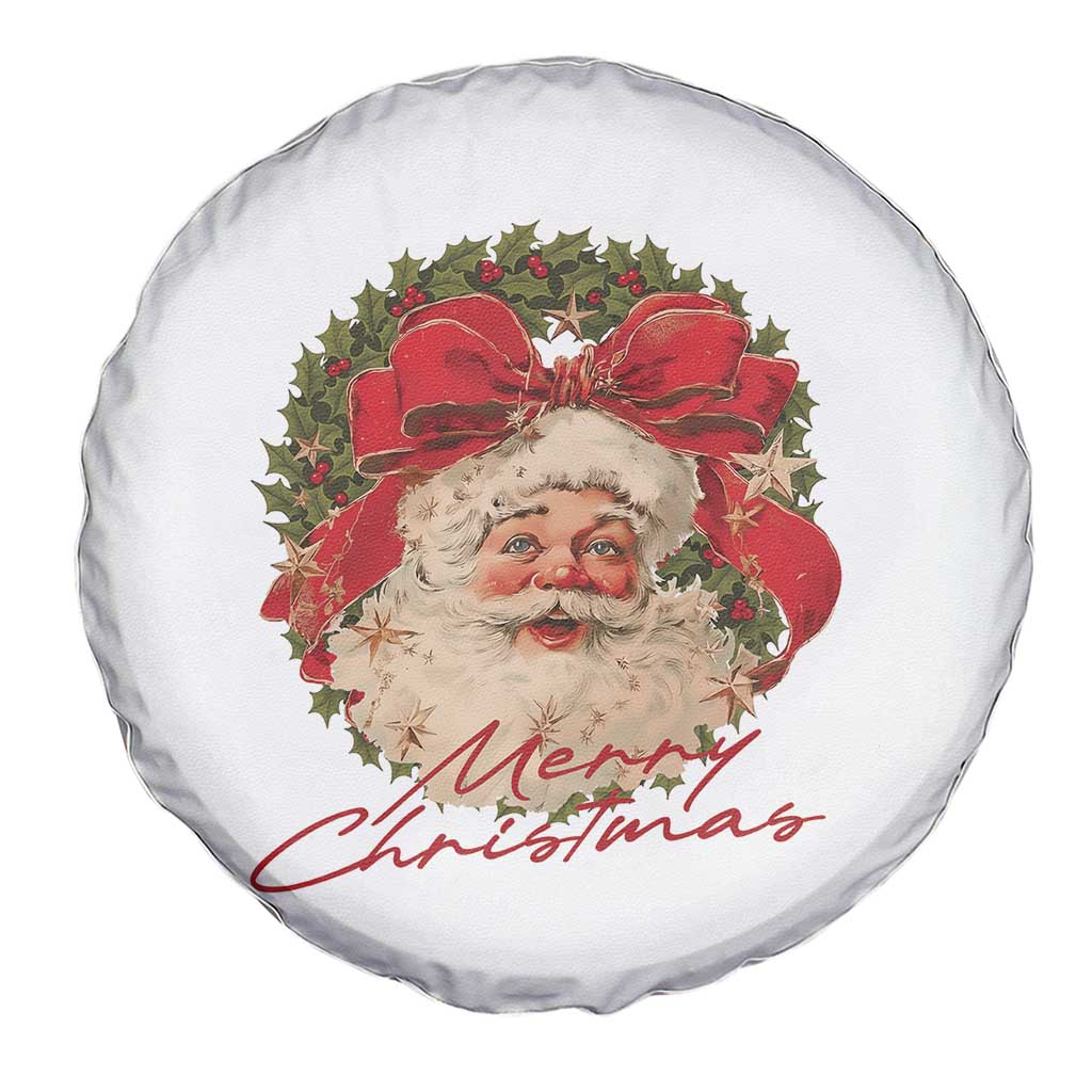 Merry Christmas Vintage Retro Santa Claus Coquette Spare Tire Cover - Wonder Print Shop
