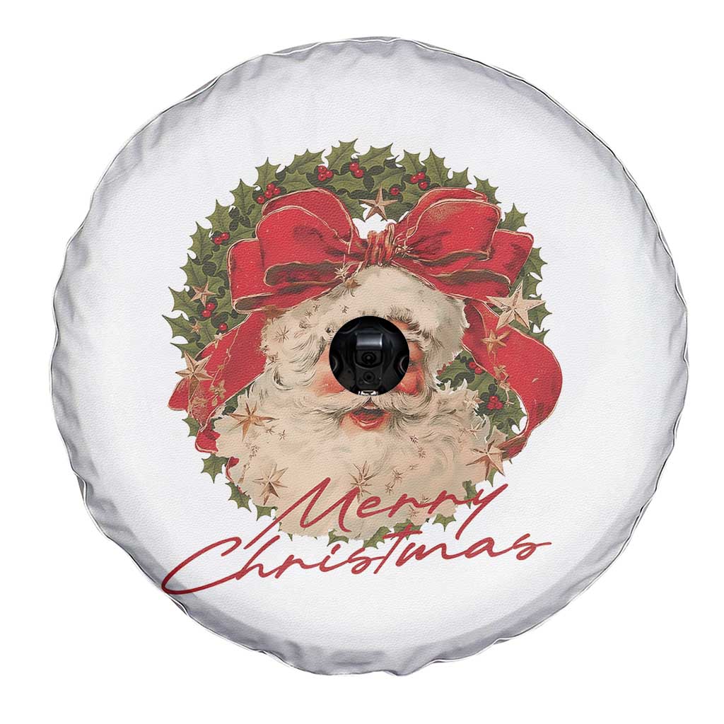 Merry Christmas Vintage Retro Santa Claus Coquette Spare Tire Cover - Wonder Print Shop