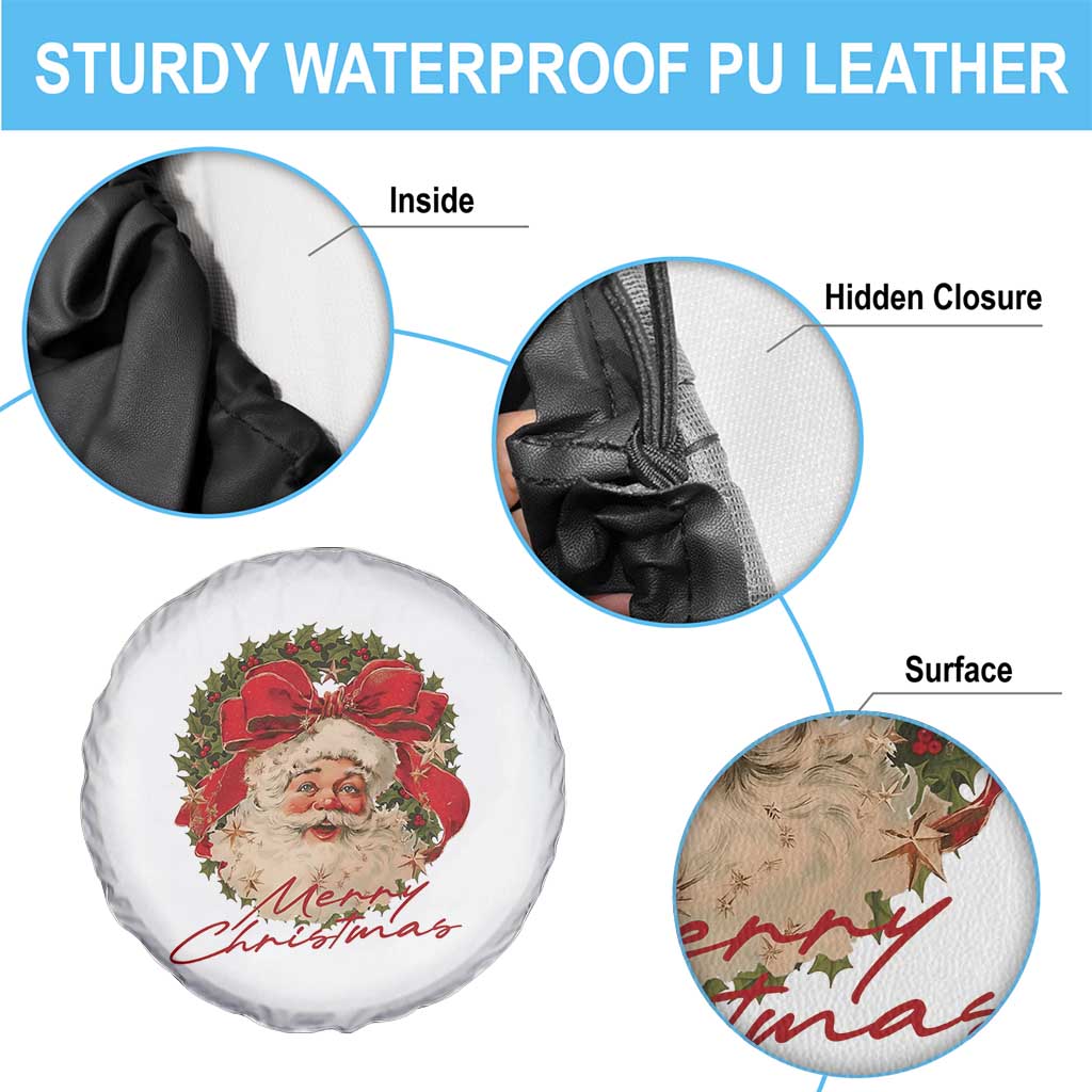 Merry Christmas Vintage Retro Santa Claus Coquette Spare Tire Cover - Wonder Print Shop