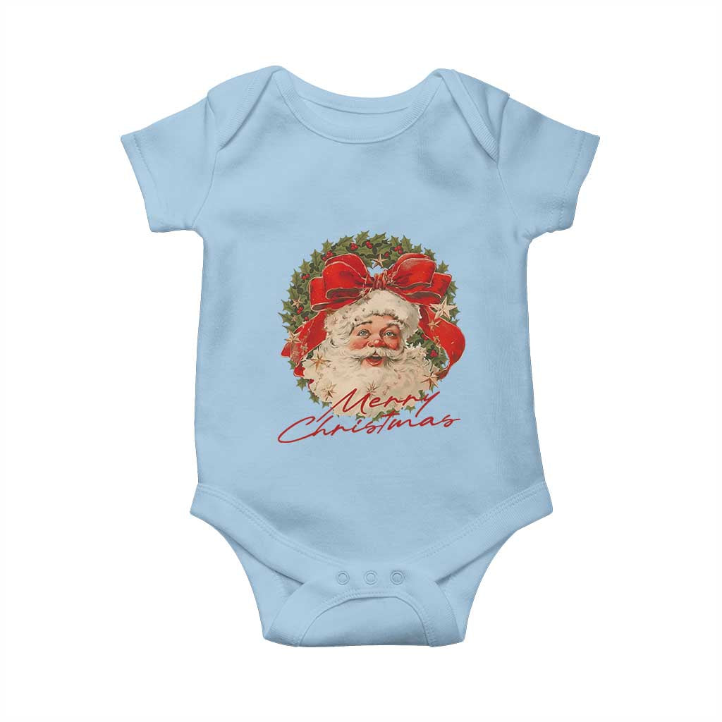 Merry Christmas Vintage Retro Santa Claus Coquette Baby Onesie - Wonder Print Shop