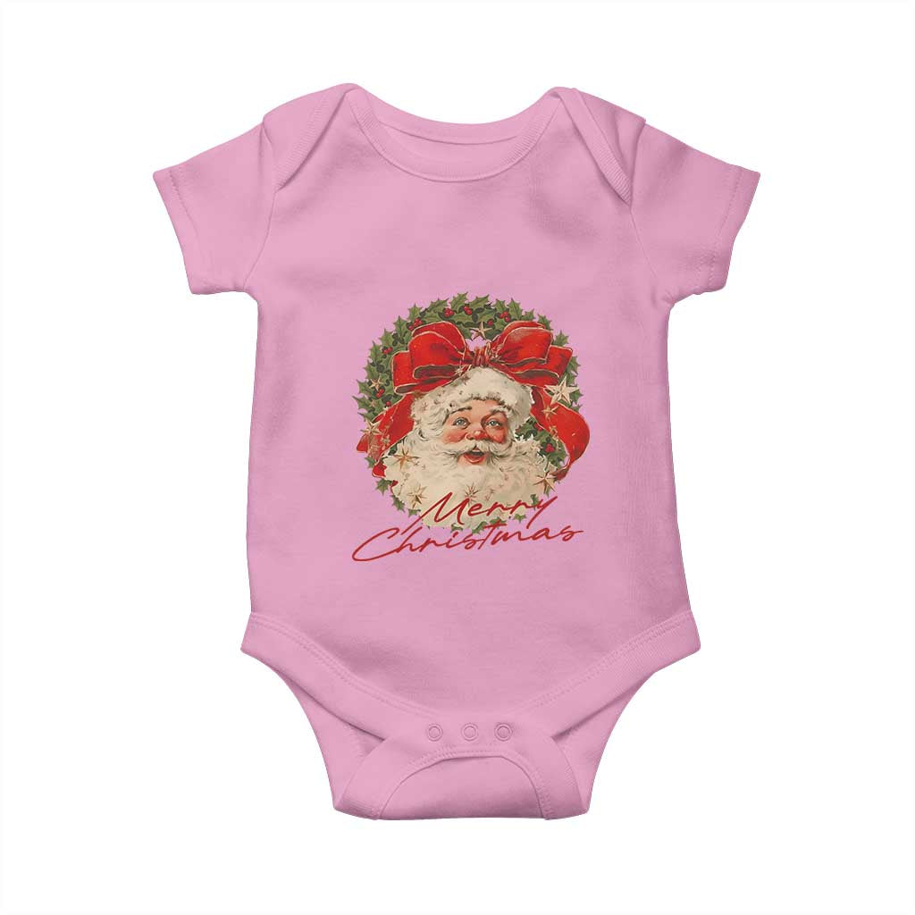 Merry Christmas Vintage Retro Santa Claus Coquette Baby Onesie - Wonder Print Shop