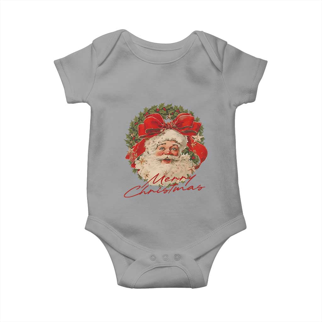 Merry Christmas Vintage Retro Santa Claus Coquette Baby Onesie - Wonder Print Shop