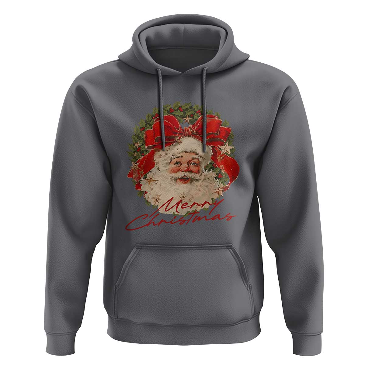 Merry Christmas Vintage Retro Santa Claus Coquette Hoodie - Wonder Print Shop