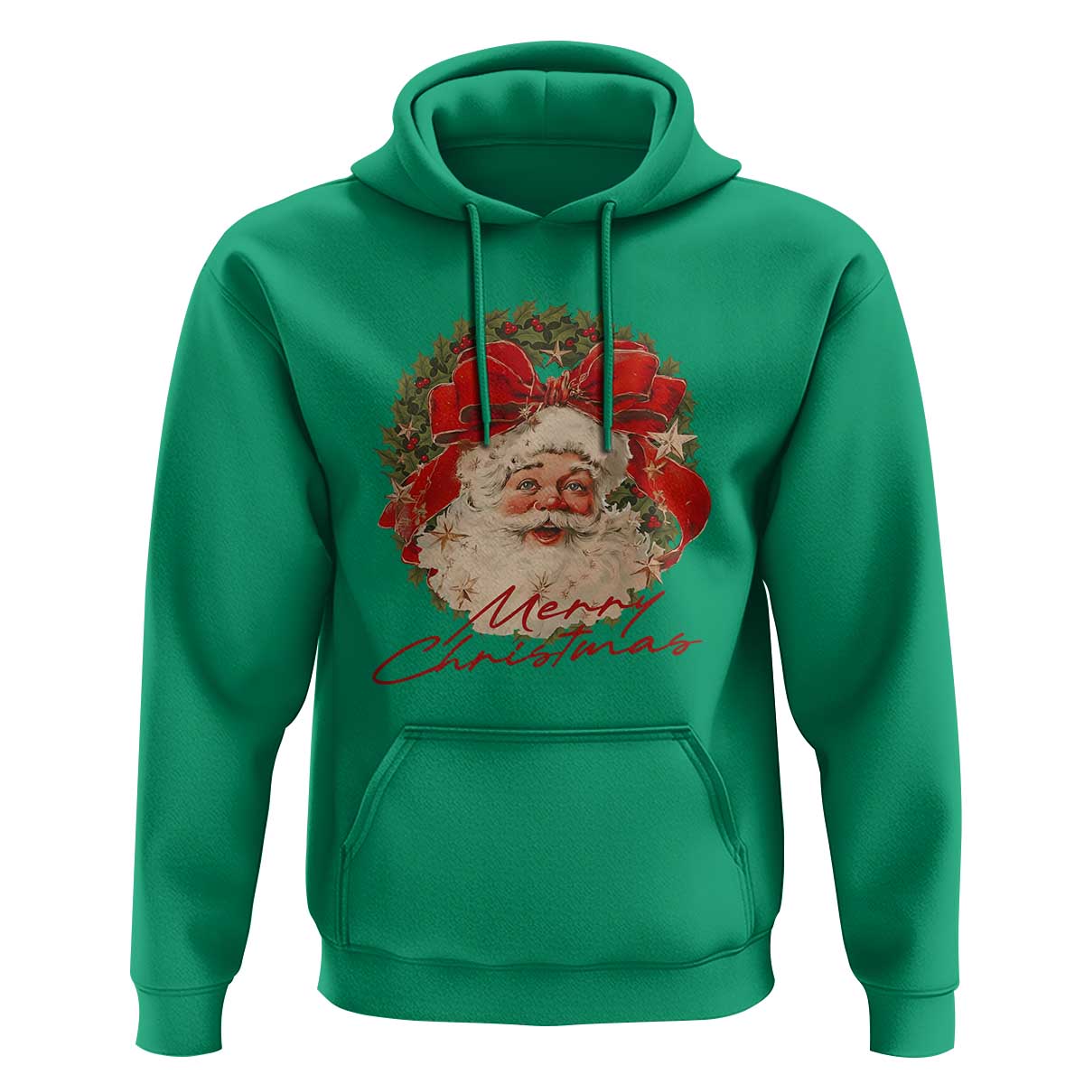 Merry Christmas Vintage Retro Santa Claus Coquette Hoodie - Wonder Print Shop