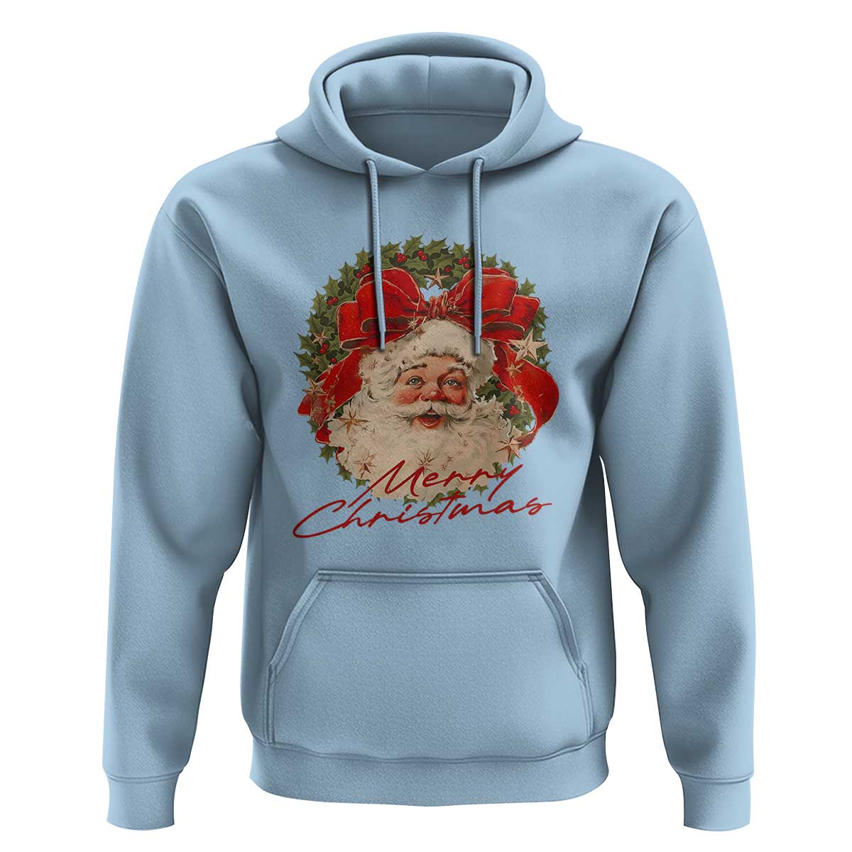 Merry Christmas Vintage Retro Santa Claus Coquette Hoodie - Wonder Print Shop