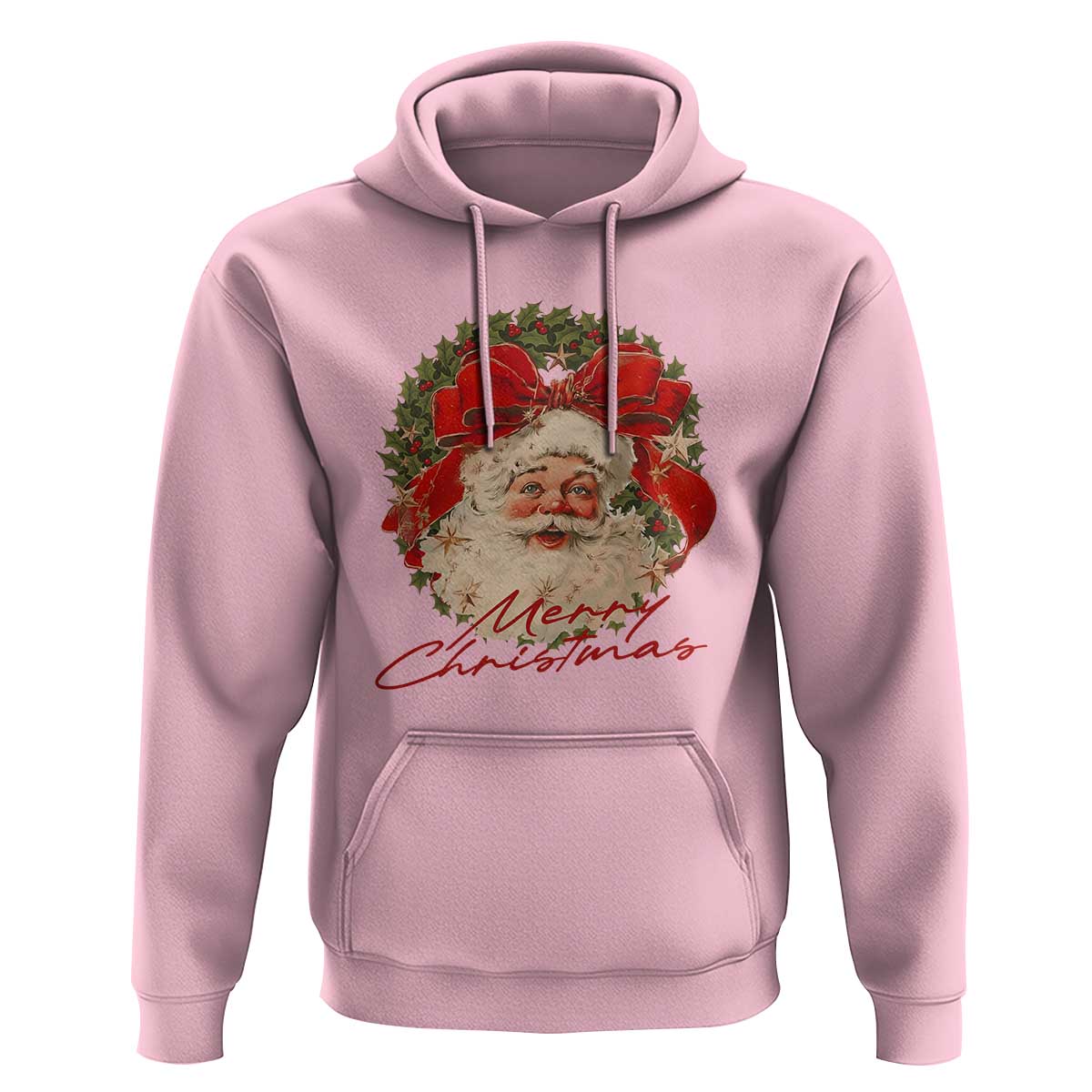 Merry Christmas Vintage Retro Santa Claus Coquette Hoodie - Wonder Print Shop