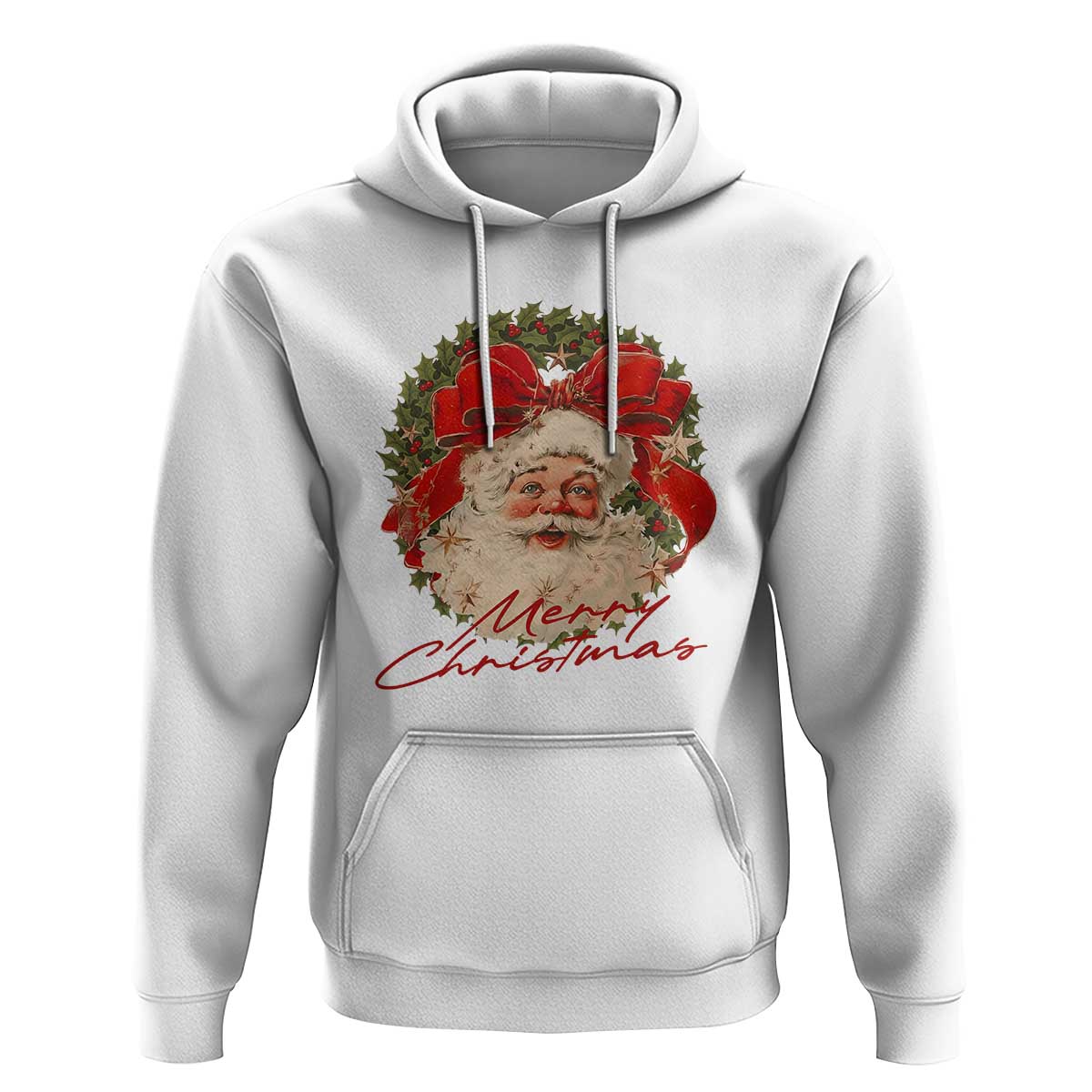 Merry Christmas Vintage Retro Santa Claus Coquette Hoodie - Wonder Print Shop