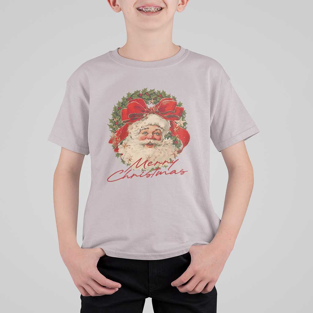 Merry Christmas Vintage Retro Santa Claus Coquette T Shirt For Kid - Wonder Print Shop