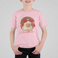 Merry Christmas Vintage Retro Santa Claus Coquette T Shirt For Kid - Wonder Print Shop