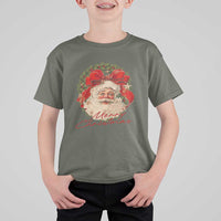 Merry Christmas Vintage Retro Santa Claus Coquette T Shirt For Kid - Wonder Print Shop