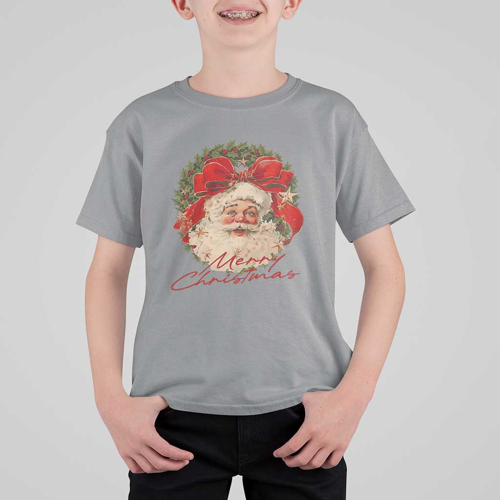 Merry Christmas Vintage Retro Santa Claus Coquette T Shirt For Kid - Wonder Print Shop