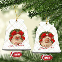 Merry Christmas Vintage Retro Santa Claus Coquette Ceramic Ornament - Wonder Print Shop