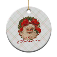 Merry Christmas Vintage Retro Santa Claus Coquette Ceramic Ornament - Wonder Print Shop