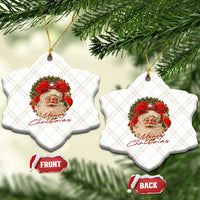 Merry Christmas Vintage Retro Santa Claus Coquette Ceramic Ornament - Wonder Print Shop