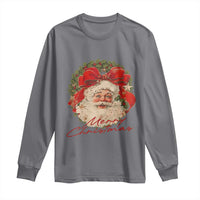 Merry Christmas Vintage Retro Santa Claus Coquette Long Sleeve Shirt - Wonder Print Shop
